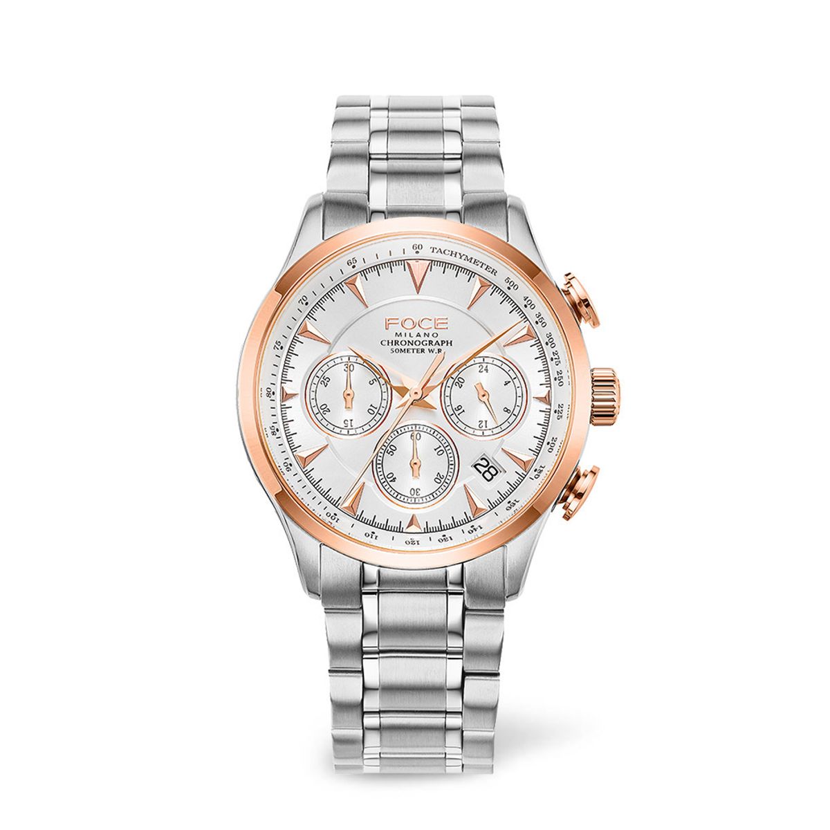 포체(FOCE) 43mm 남성 크로노그래프 메탈시계 FM7556WRG