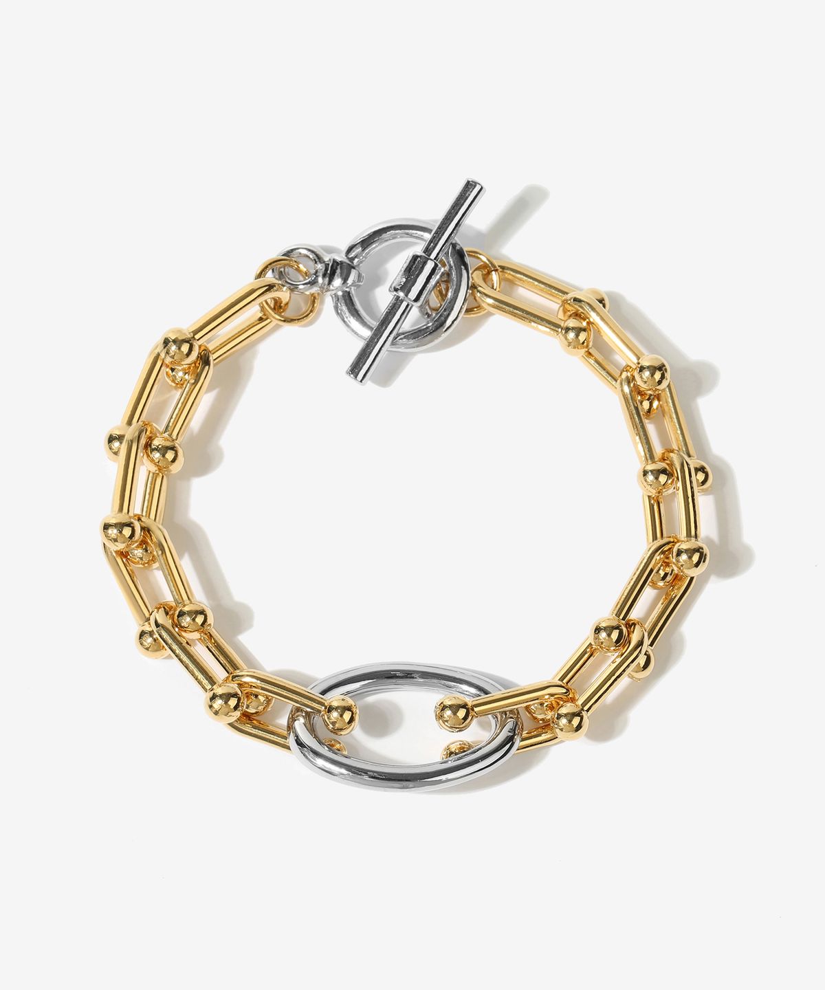 레이지던(LAZYDAWN) two-tone chain bracelet B003