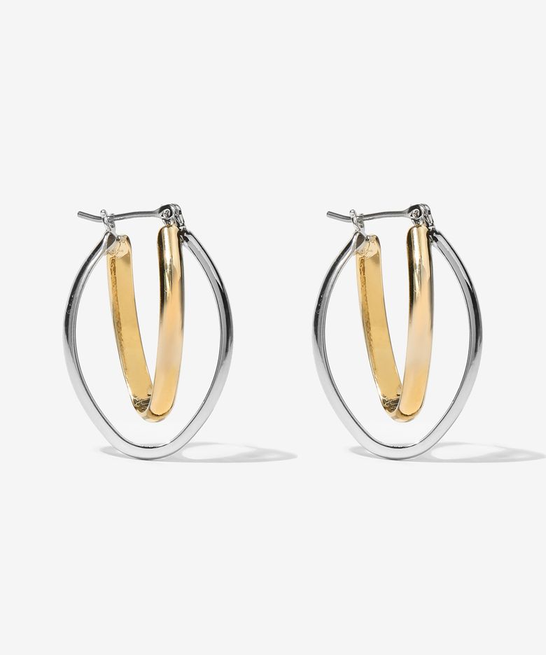 two-tone layered earring E011