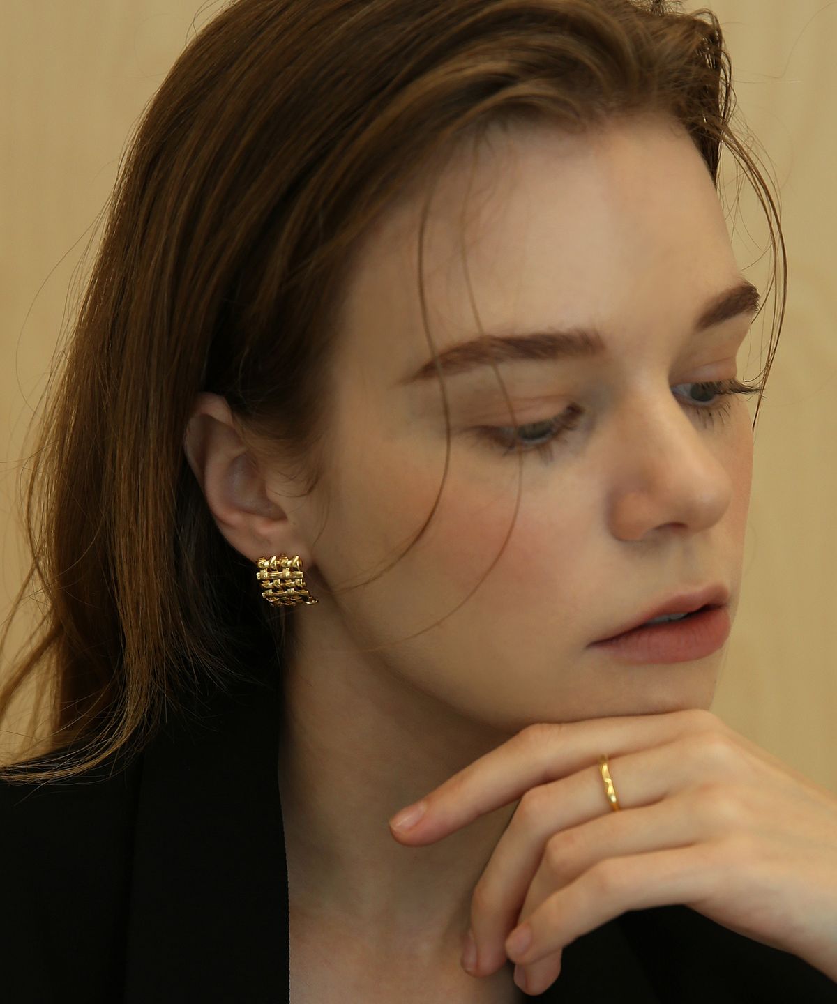 레이지던(LAZYDAWN) square check earring E016