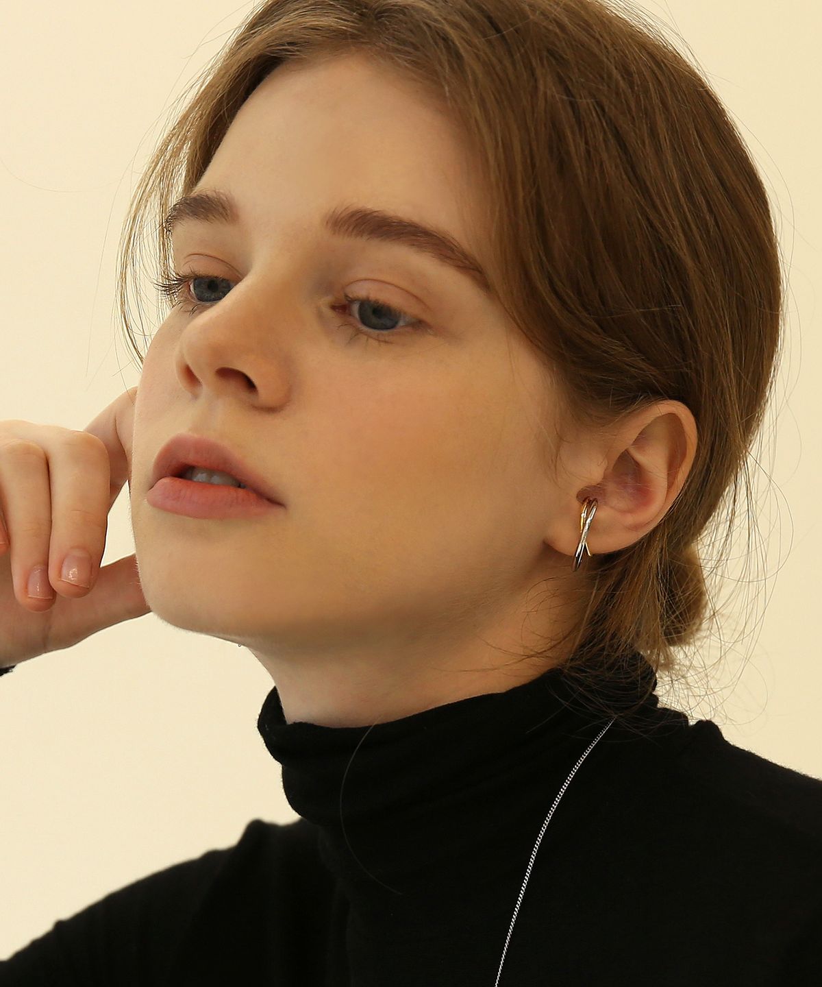 레이지던(LAZYDAWN) two-tone layered ear cuff C010