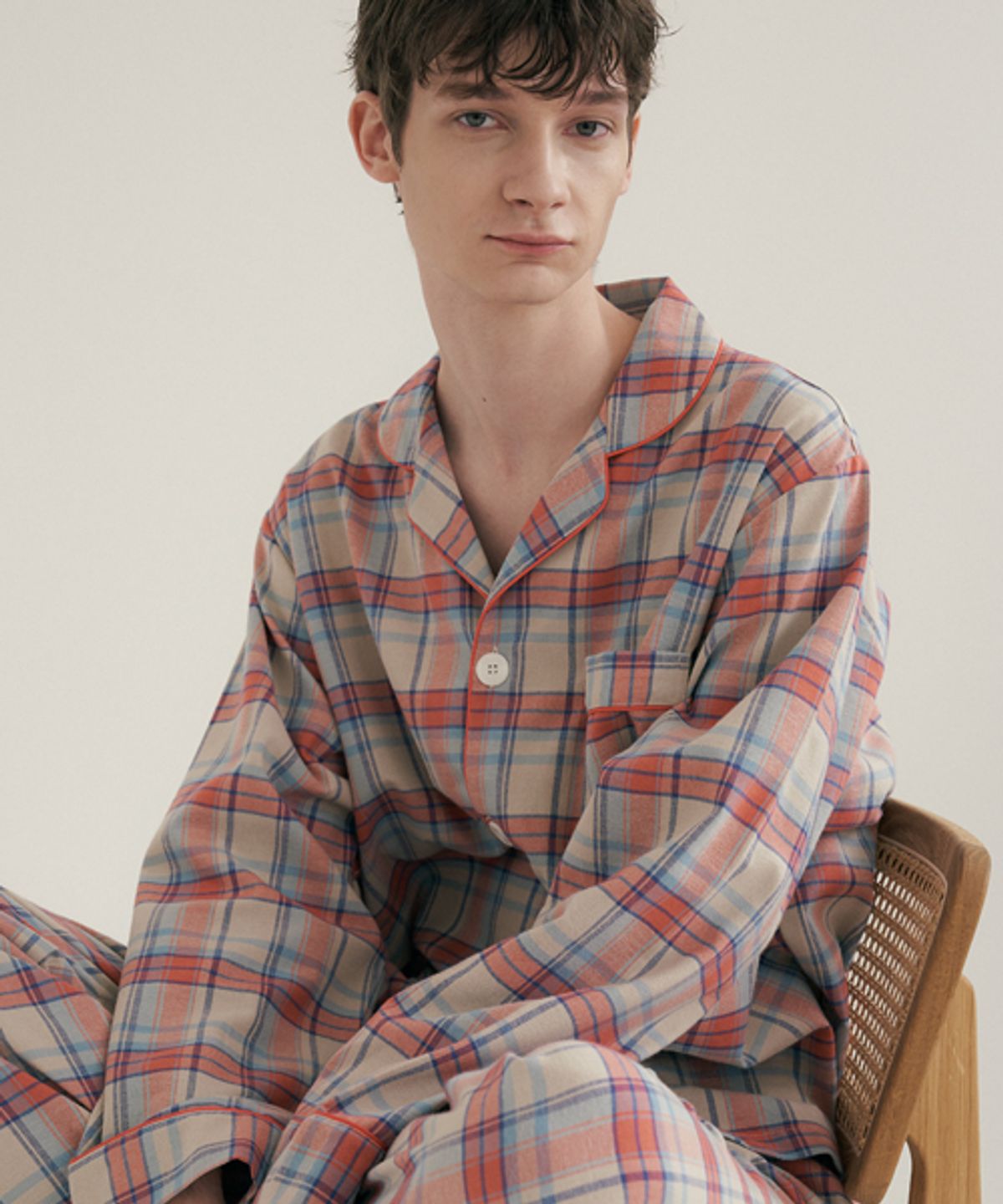 조스라운지(JO'S LOUNGE) (m) Coral Plaid Pajama Set
