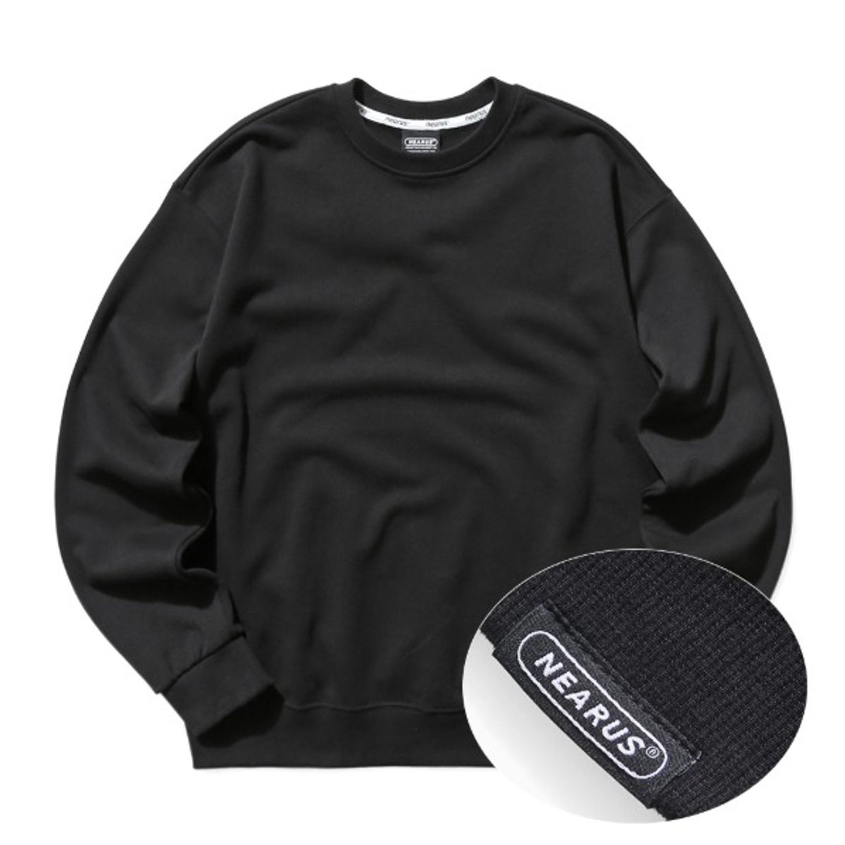 니어러스(NEARUS) STANDARD SWEAT SHIRE [BLACK]