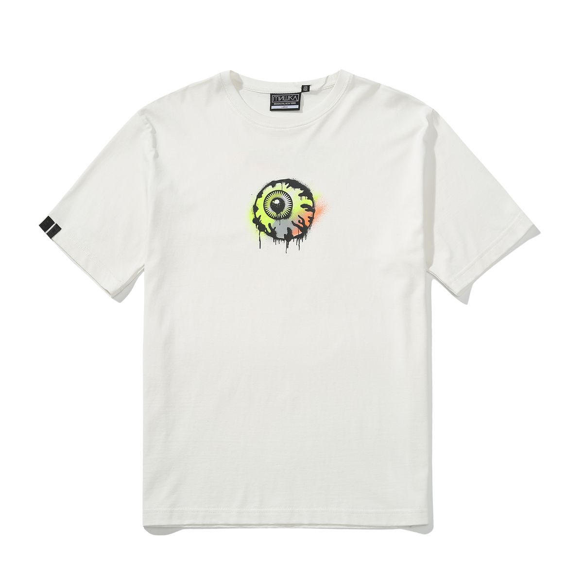 미시카(MISHKA) 킵와치 스프레이 페인트 반팔티 화이트 (베이직핏)
