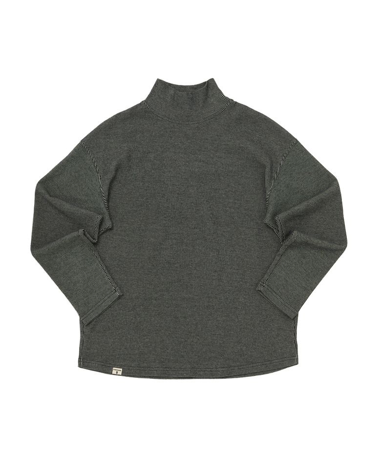 RAIN DROP-SHOULDER TURTLE-NECK TEE (Black)