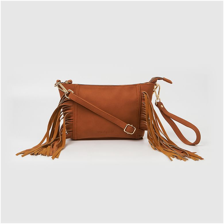 FRINGED BABY CROSSBODY BAG 프린지 베이비 크로스백 탠