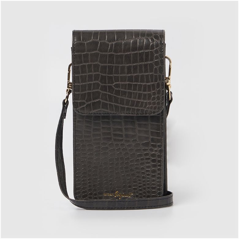 CROCODILE PHONE WALLET - BLACK 크로커다일 폰월렛 블랙
