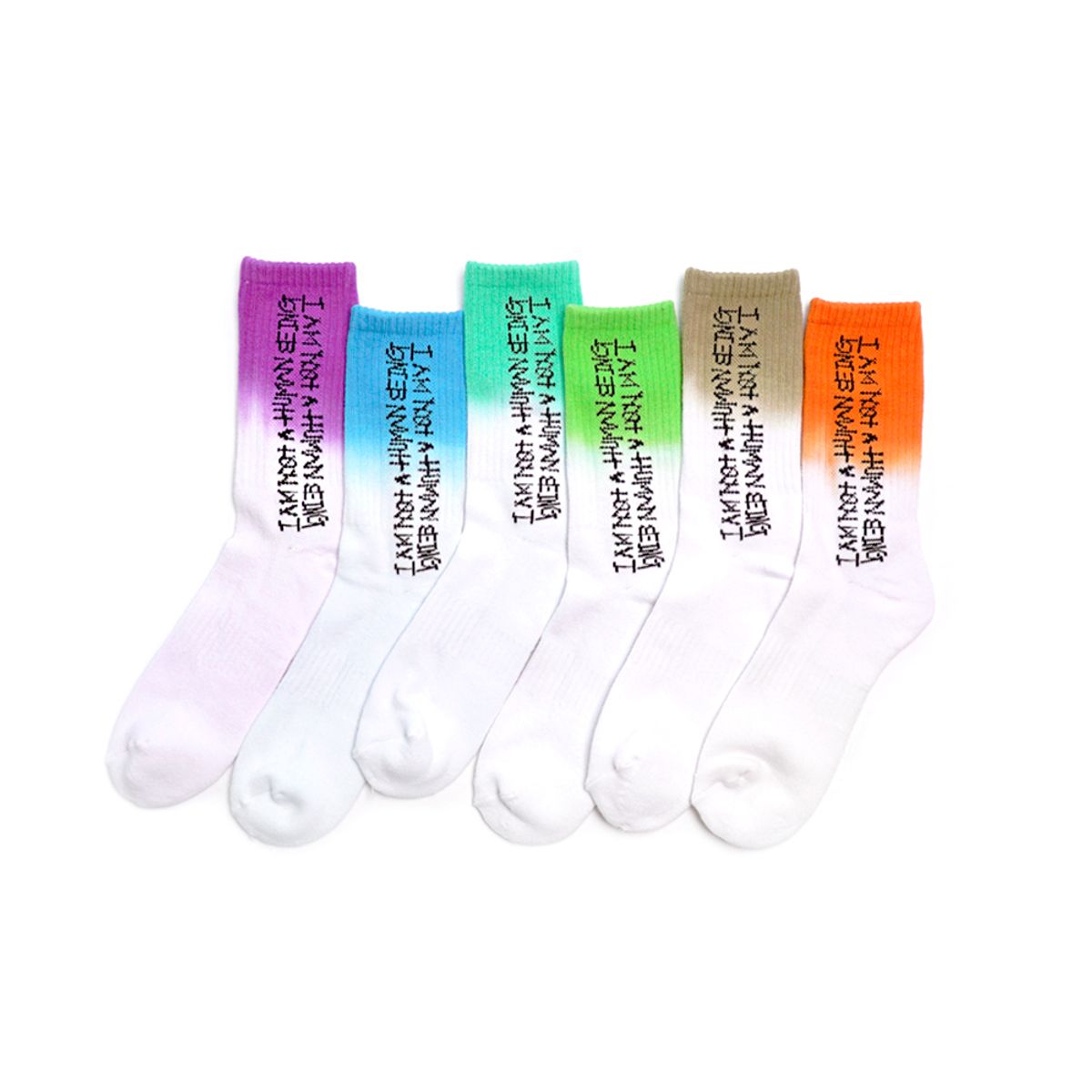 아임낫어휴먼비잉(I AM NOT A HUMAN BEING) TIE-DYE VERTICAL LOGO SOCKS