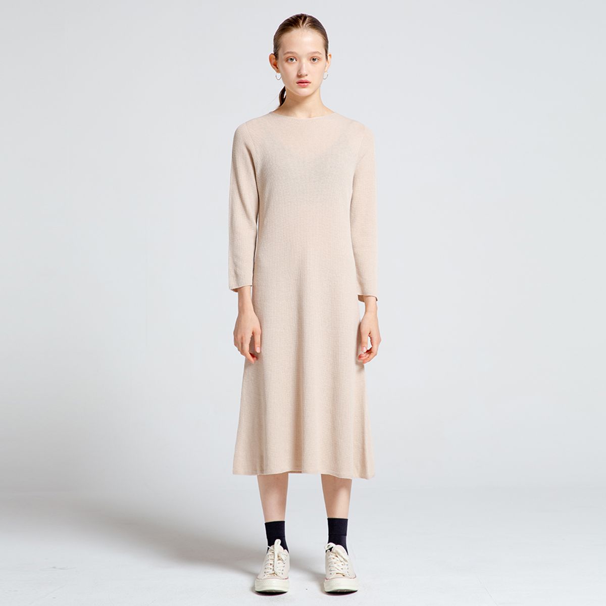 비아봉드비아(VIABON DE VIA) 홀가먼트 레이어드 원피스 (BEIGE)