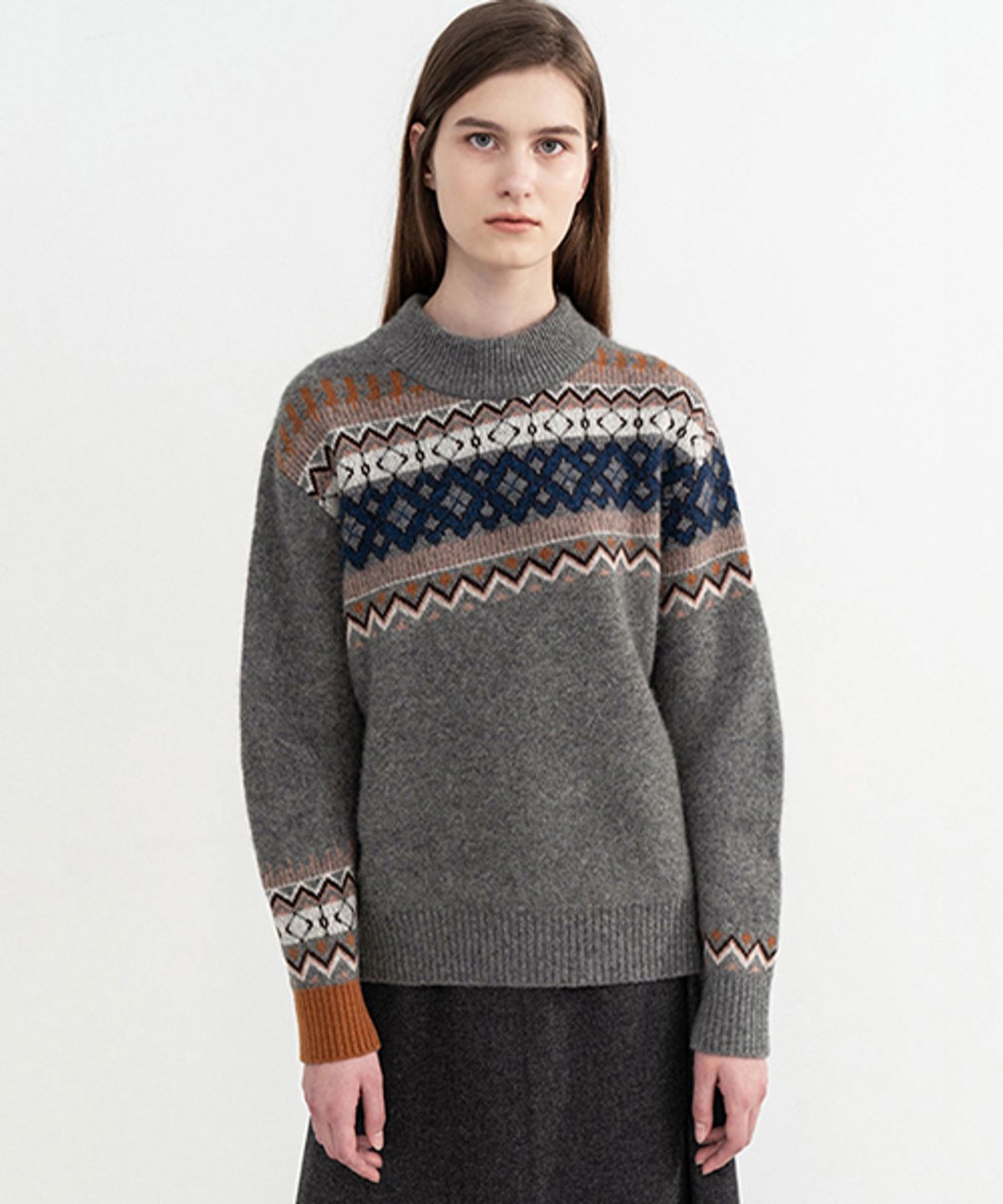 아바몰리(AVA MOLLI) FOX RACCON KNIT (MGREY)