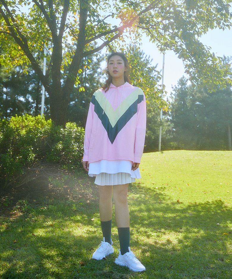 V 아노락 바람막이 핑크