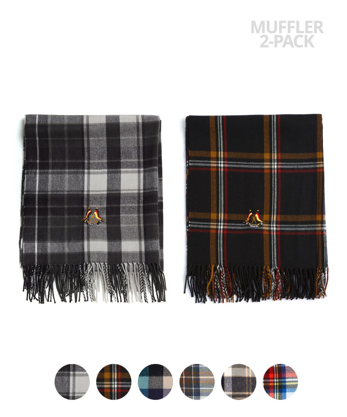 트래블(TRAVEL) [패키지]트래블러 체크 머플러 2PACK_WINTER PACKAGE