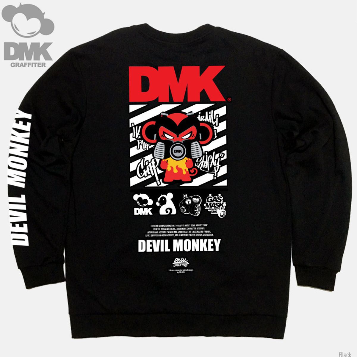 돌돌(DOLDOL) DMK_MTM_36 그래피티 아티스트 데 빌몽키 DMK 익스트림 캐릭터 그래픽 그래피티  맨투맨 긴팔티 긴팔