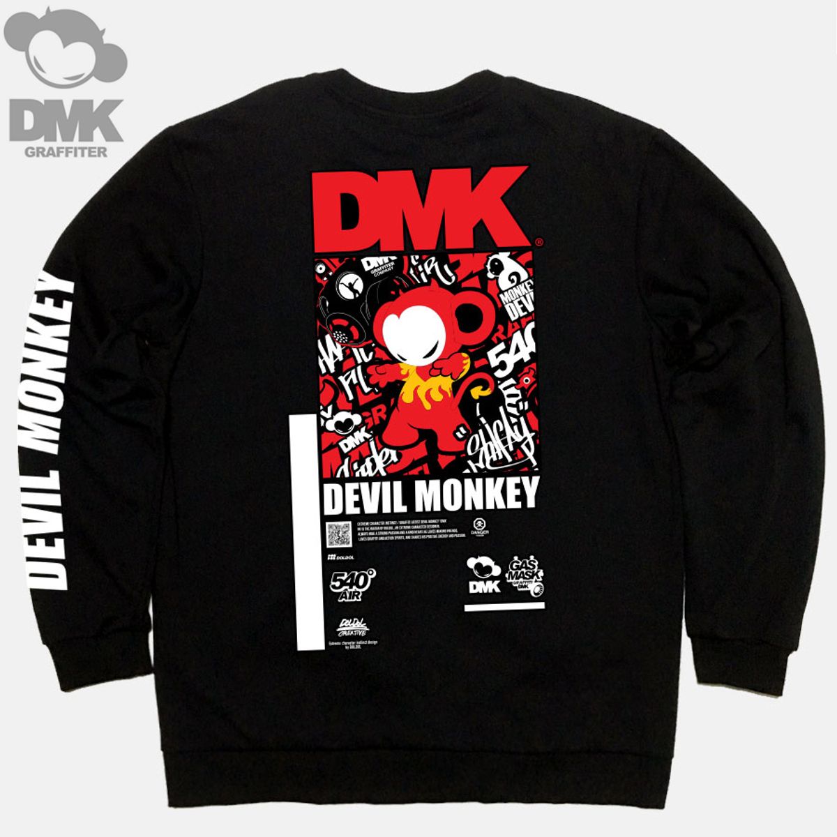 돌돌(DOLDOL) DMK_MTM_38 그래피티 아티스트 데 빌몽키 DMK 익스트림 캐릭터 그래픽 그래피티  맨투맨 긴팔티 긴팔