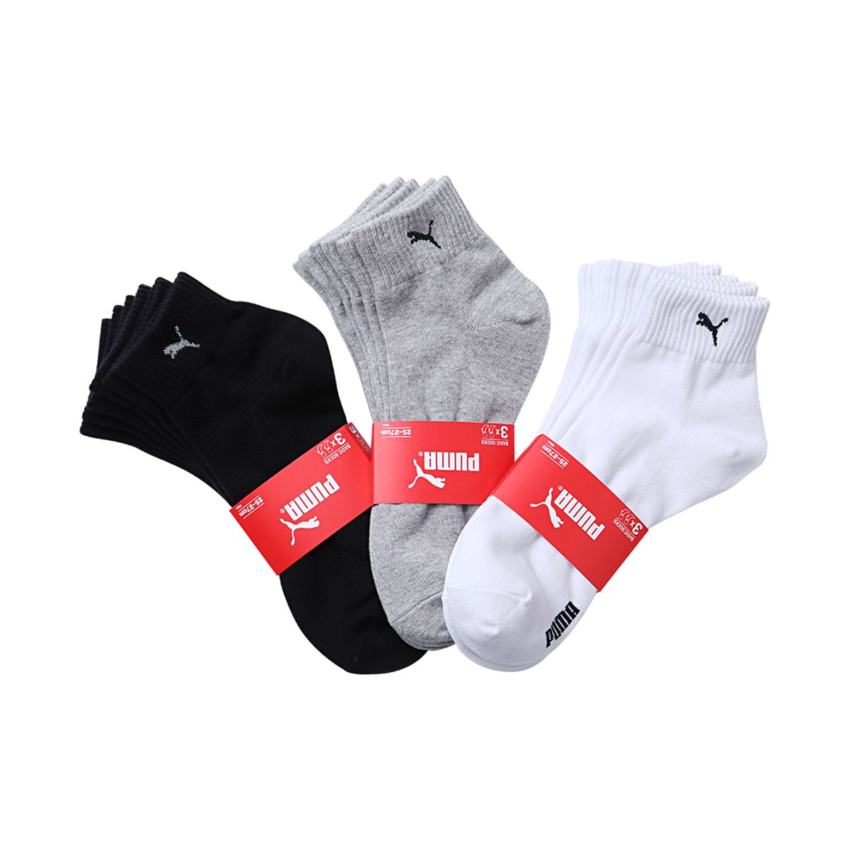 푸마양말(PUMA SOCKS) 베이직 쿼터 삭스 3PACK [사이즈/컬러선택]