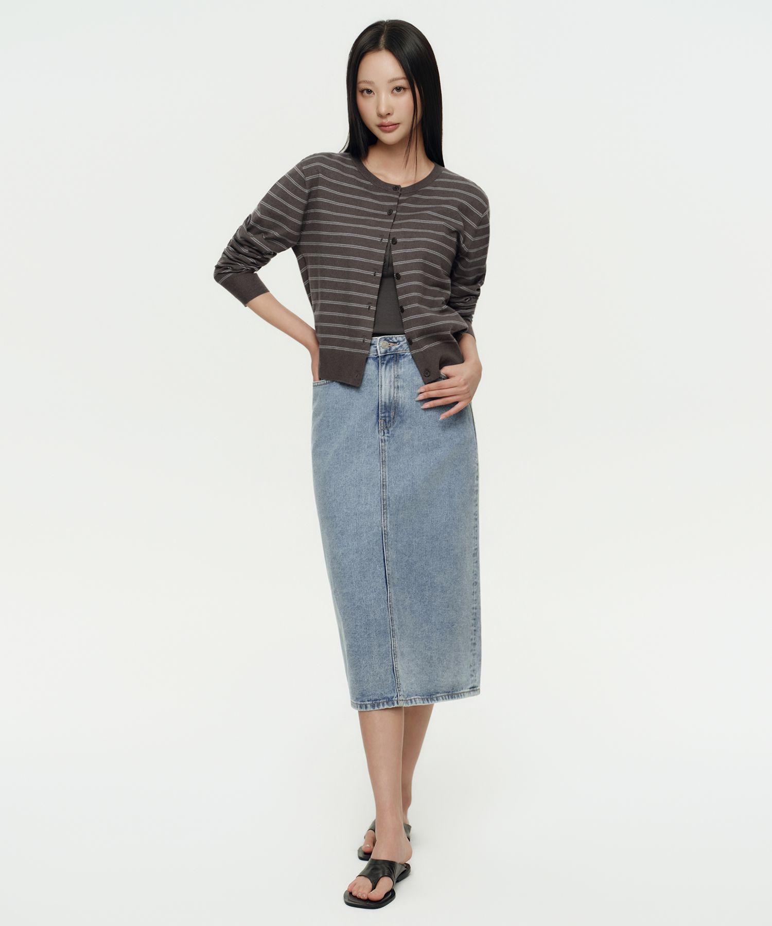 Womens Denim Midi Skirt by Musinsa Standard