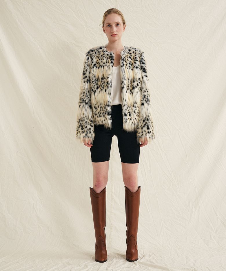[예약주문:11월10일 이후 배송] Giselle Faux Fur Jacket [Leopard]