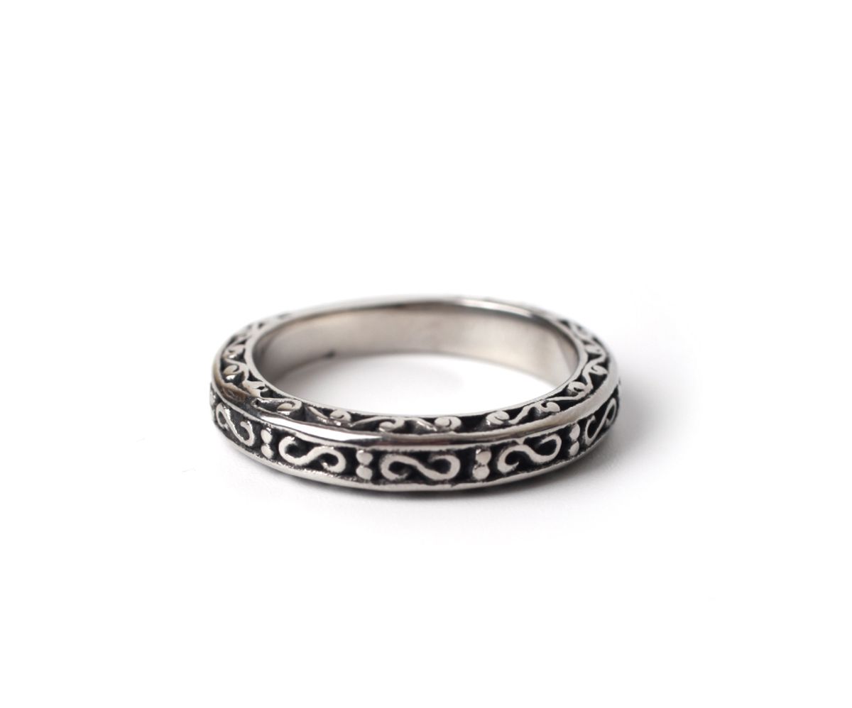스칼렛또블랙(SCALETTOBLACK) SCB107 [써지컬스틸] Thin anthique pattern ring