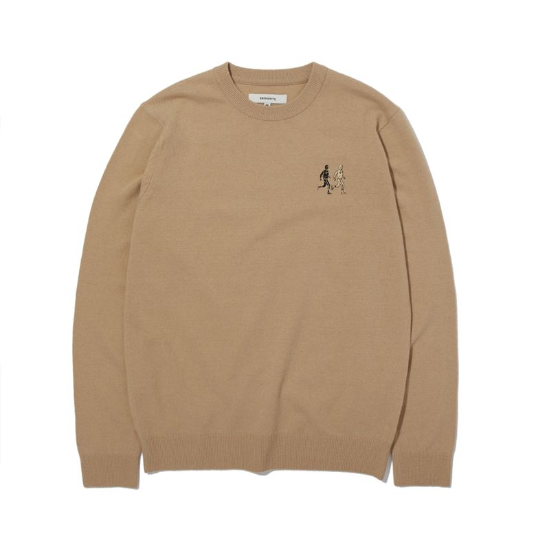 HIGH GAGE SWEATER MULTI RUNNER_BEIGE