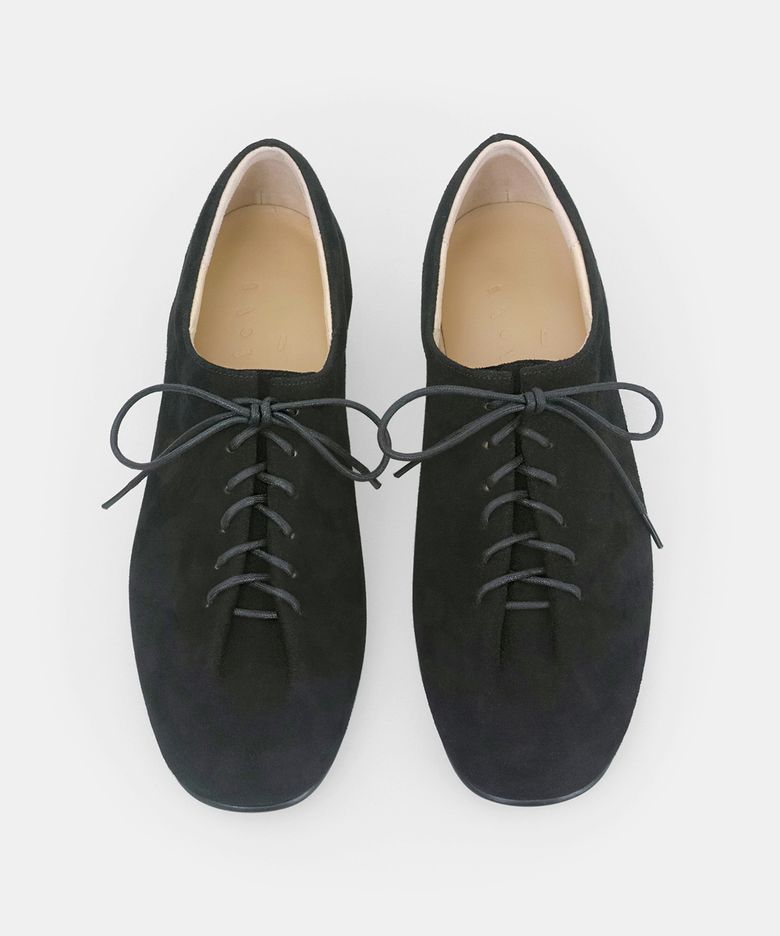 Folded Derby . Suede Black