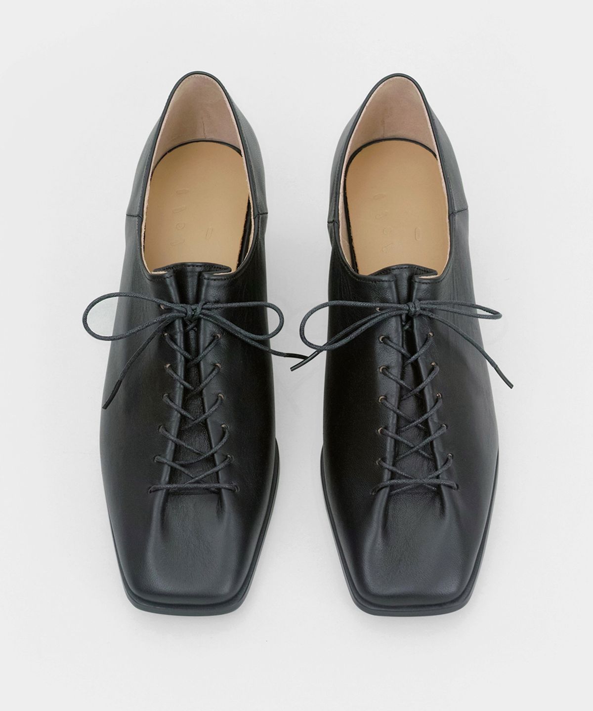 흰(HEENN) Folded Derby Pumps . BK [HS2008]