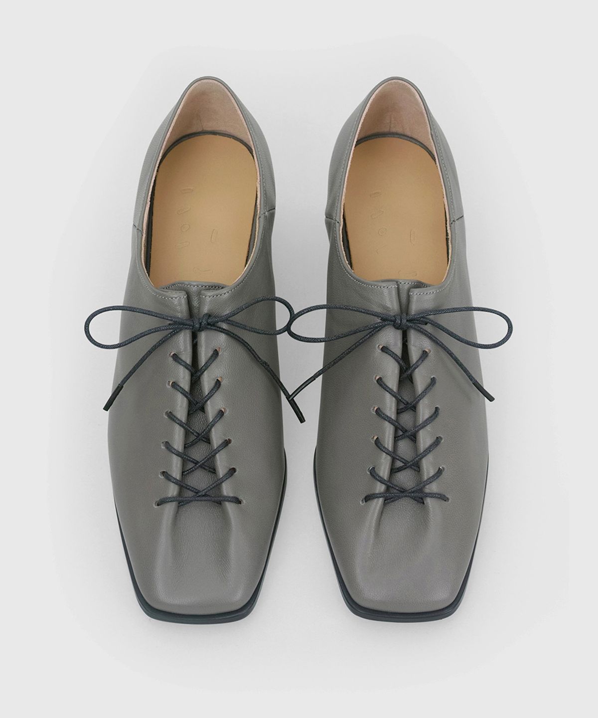 흰(HEENN) Folded Derby Pumps . GY [HS2008]