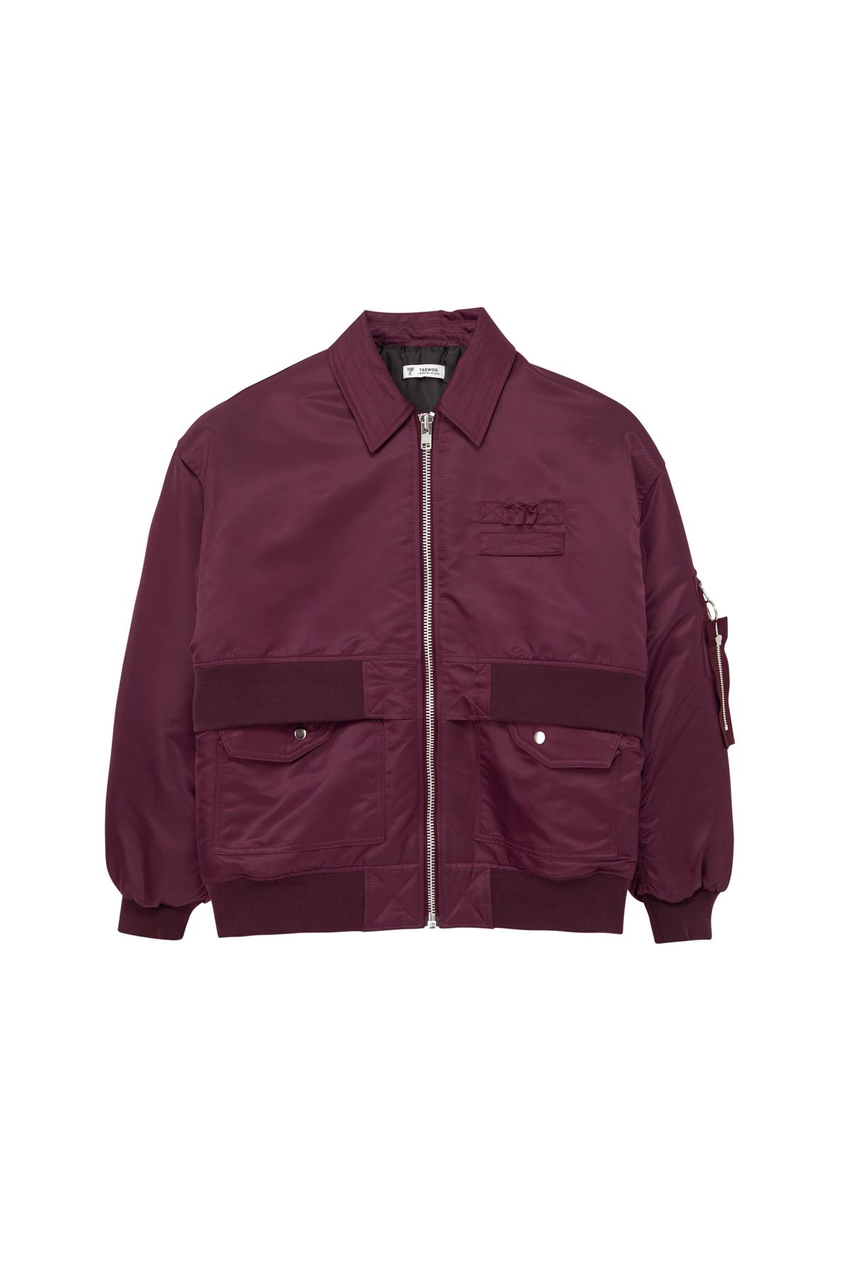 태우(TAEWOO) New Double Bomber Jacket Burgundy
