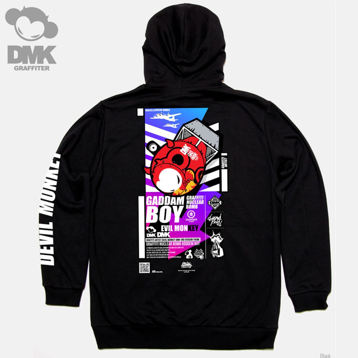 돌돌(DOLDOL) DMK_HOODY_104 그래피티 아티스트 데빌몽키 dmk 타투 캐릭터 그래피티 그래픽 디자인 후드티 후디