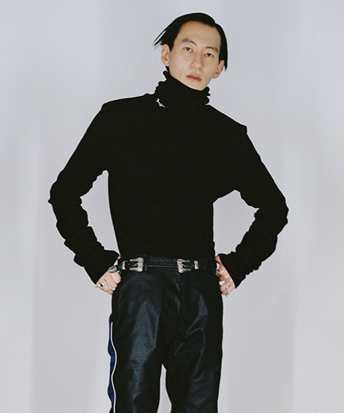아이사피(I4P) shirring polo neck tee