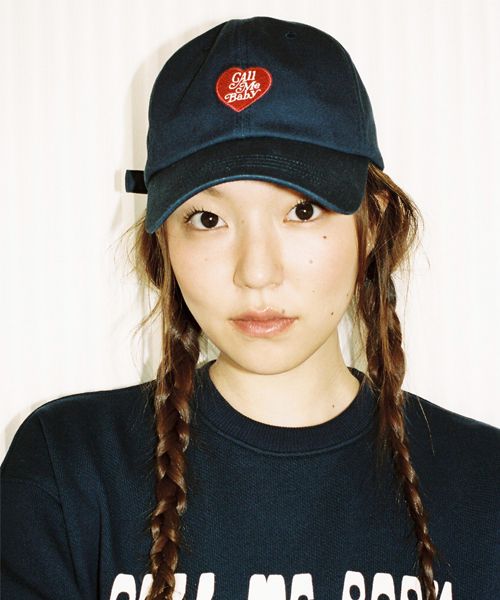 MUSINSA | CALL ME BABY Heart Embroidery Ball Cap (Navy)