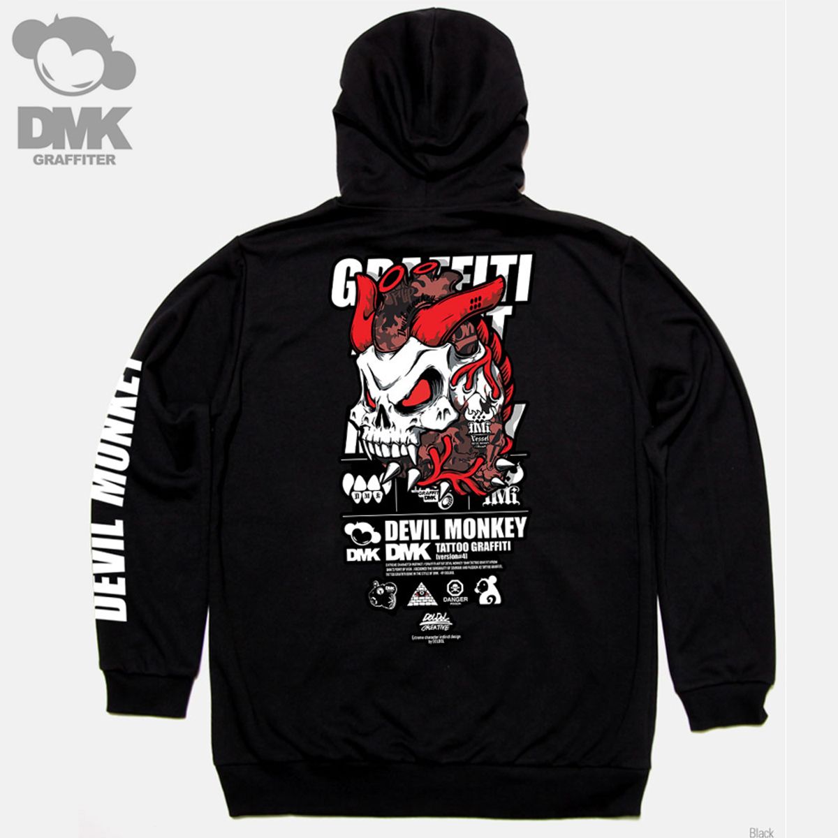 돌돌(DOLDOL) DMK_HOODY_107 그래피티 아티스트 데빌몽키 dmk 타투 캐릭터 그래피티 그래픽 디자인 후드티 후디