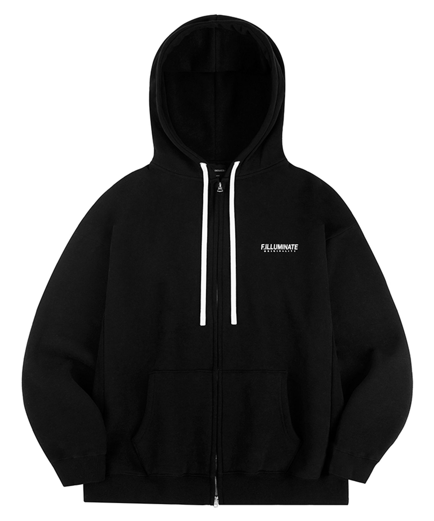 MUSINSA | FILLUMINATE UNISEX OVERSIZED PIGMENT LOGO ZIP-UP HOODIE 