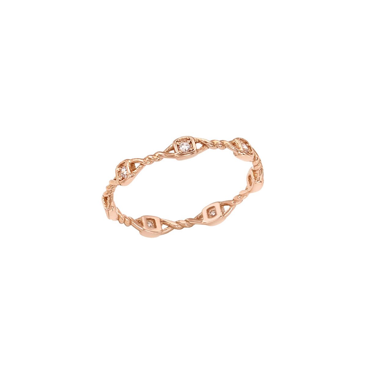로이드(LLOYD) 360도 트위스트 큐빅 패턴 14K Gold 반지 LRS20048G