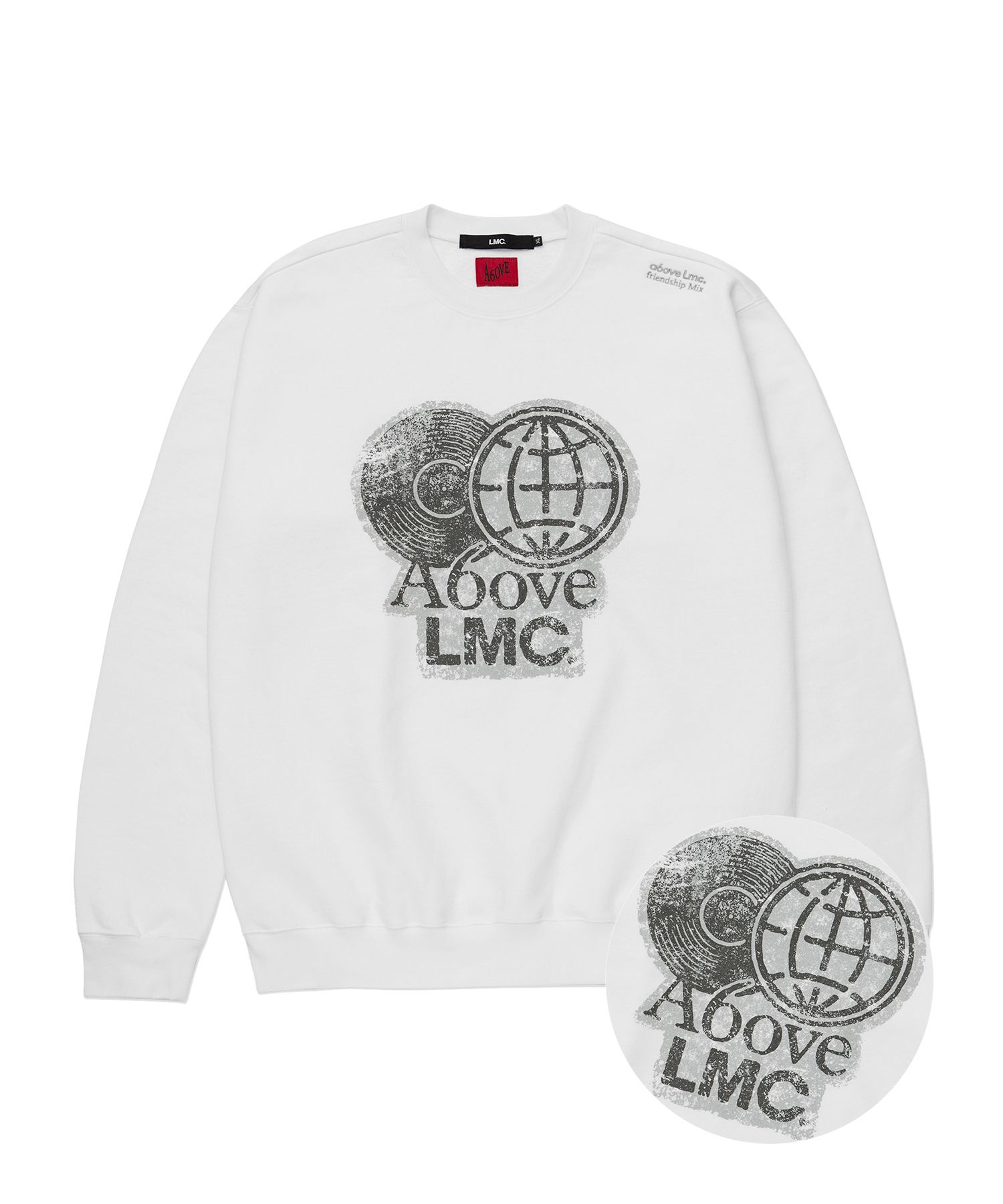 MUSINSA | LMC LMC x A6OVE FRIENDSHIP MIX SWEATSHIRT white