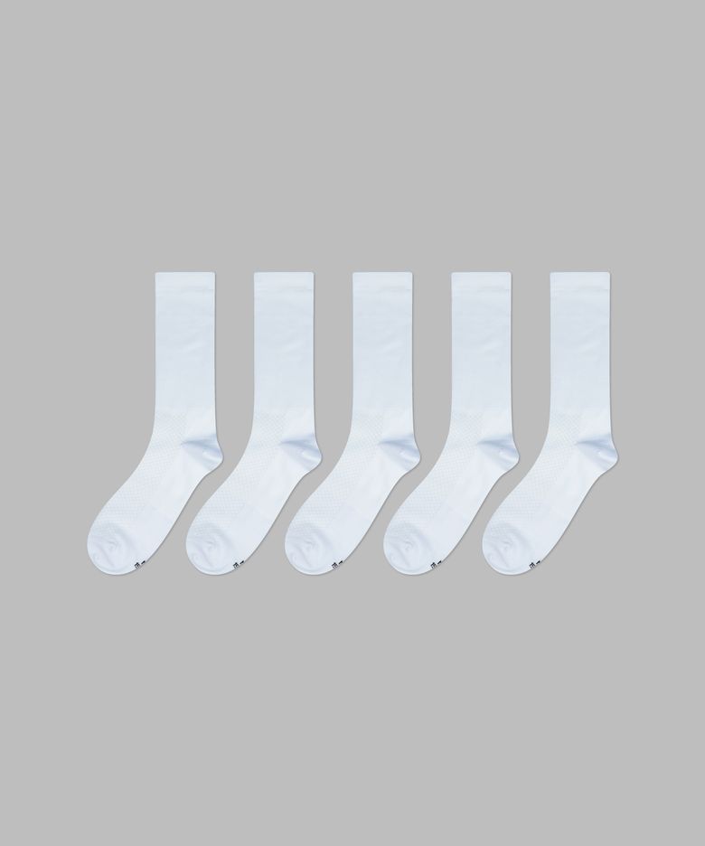 [5PACK] 퀵 드라이 하이 러닝 삭스 _ 스노우 화이트