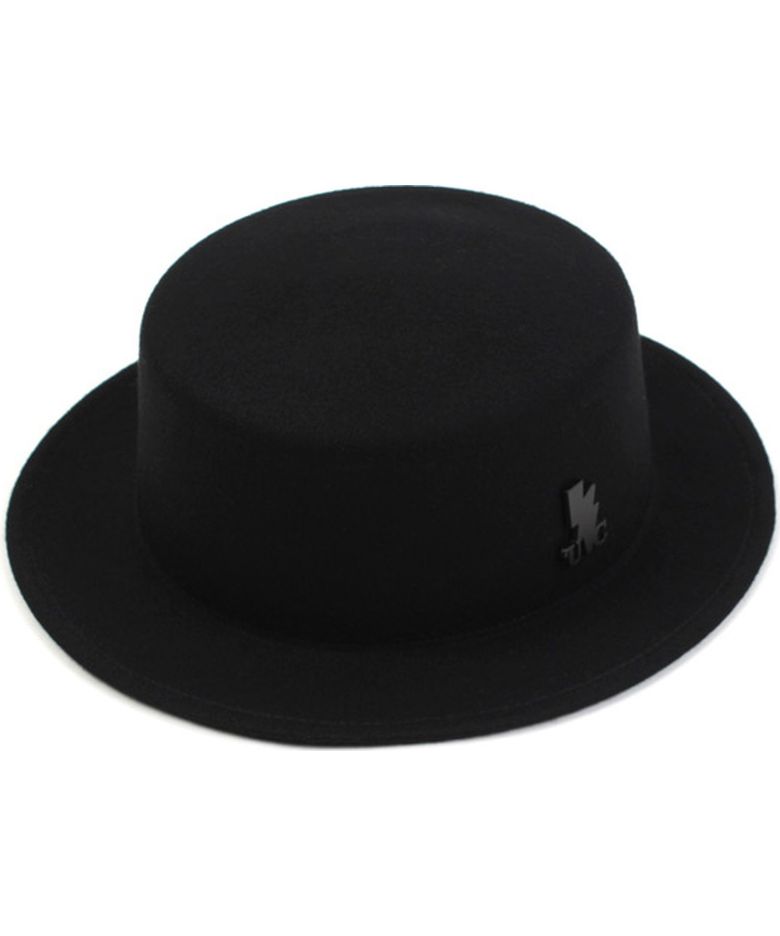 Black Flat Short Wool Fedora BK 숏페도라