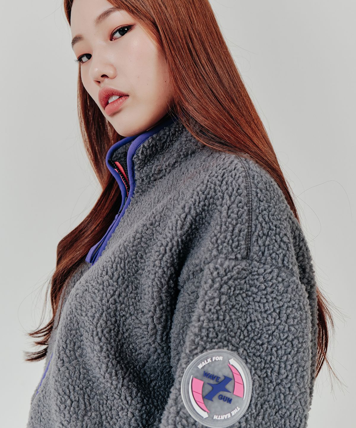웨이브건(WAVEGUN) 보아털 후리스 그레이