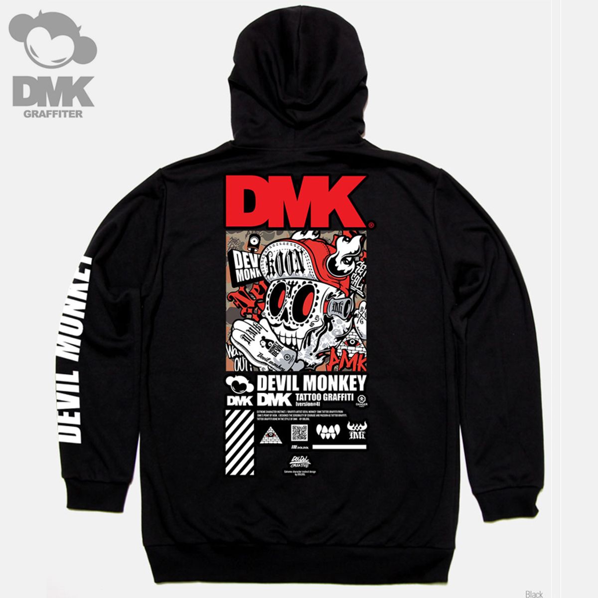 돌돌(DOLDOL) DMK_HOODY_112 그래피티 아티스트 데빌몽키 dmk 타투 캐릭터 그래피티 그래픽 디자인 후드티 후디