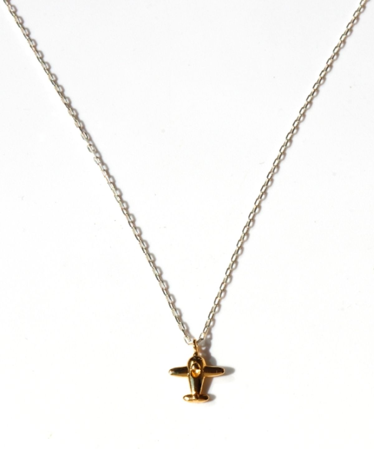 봉보(BONBEAU) Tiny airplane pendant simple Necklace 비행기 팬던트 실버 체인 목걸이