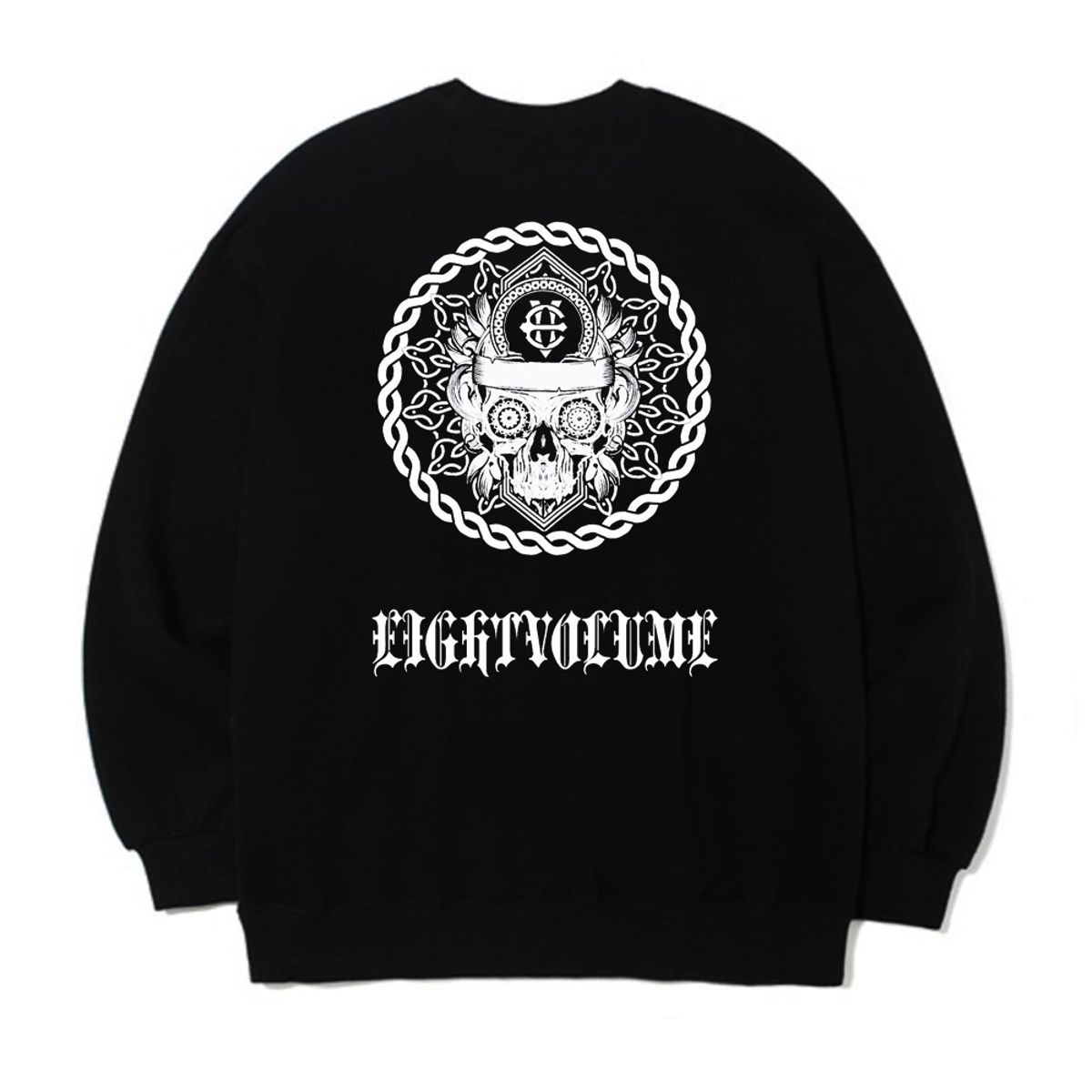 에잇볼륨(EIGHTVOLUME) [기모]EV 만달라 스컬 오버핏 맨투맨