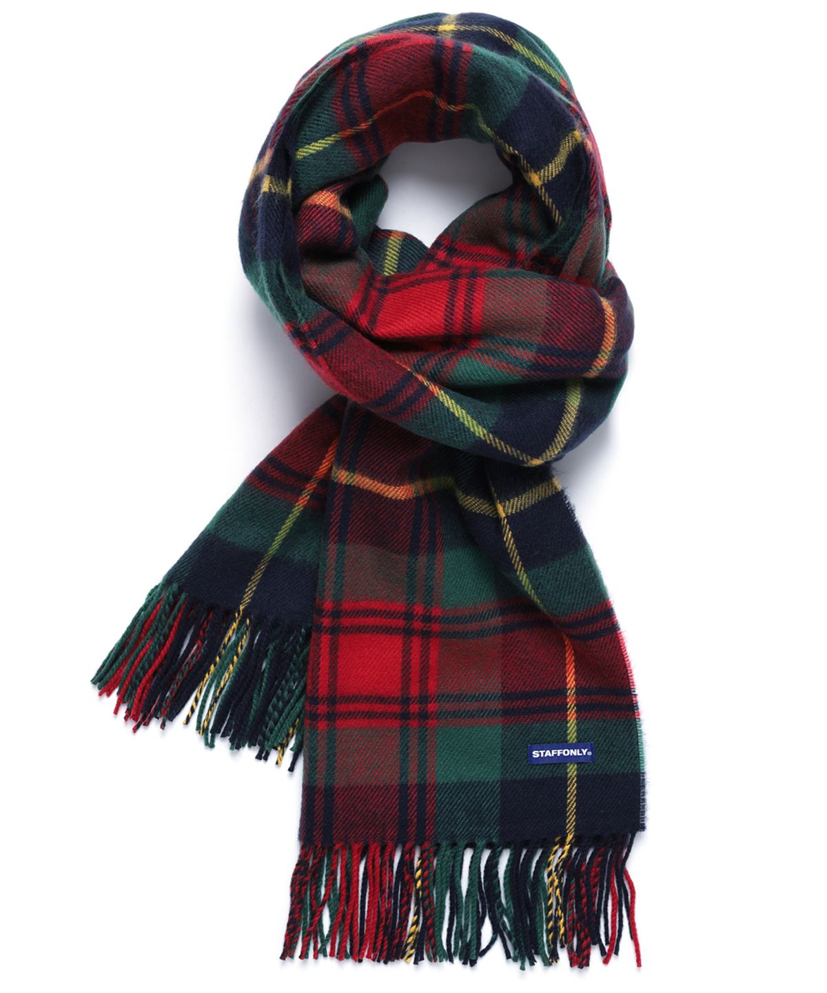 스텝온리(STAFFONLY) STEADY CHECKED MUFFLER (RED)