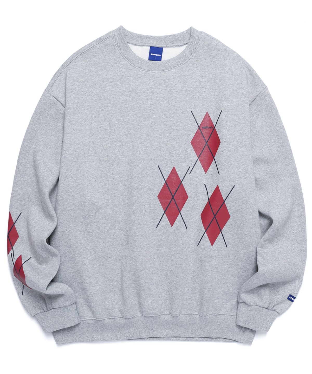 스텝온리(STAFFONLY) BIG ARGYLE SWEATSHIRTS (MELANGE GRAY)