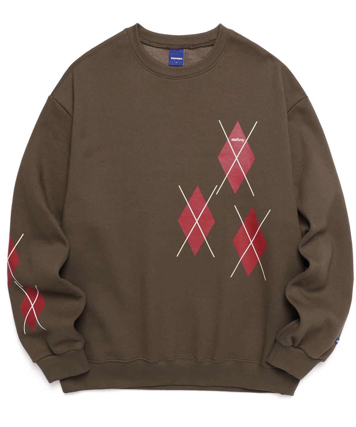 스텝온리(STAFFONLY) BIG ARGYLE SWEATSHIRTS (KHAKI)
