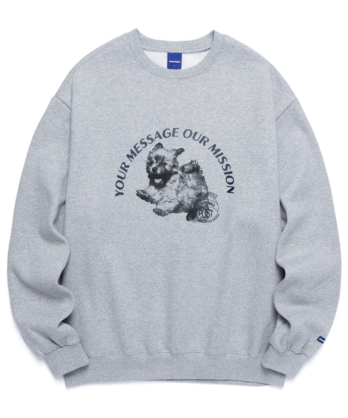 스텝온리(STAFFONLY) PUPPY STAMP SWEATSHIRTS (MELANGE GRAY)
