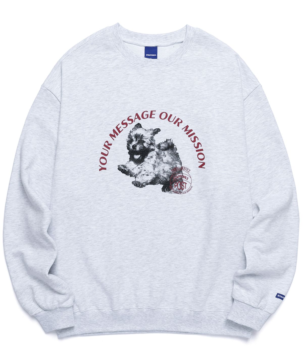 스텝온리(STAFFONLY) PUPPY STAMP SWEATSHIRTS (MELANGE WHITE)