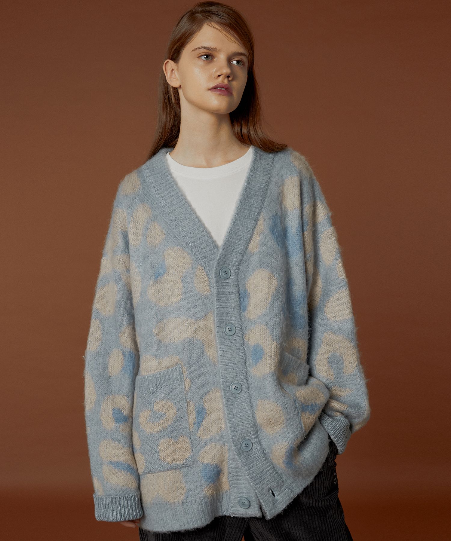 todayful Leopard Mohair Cardigan