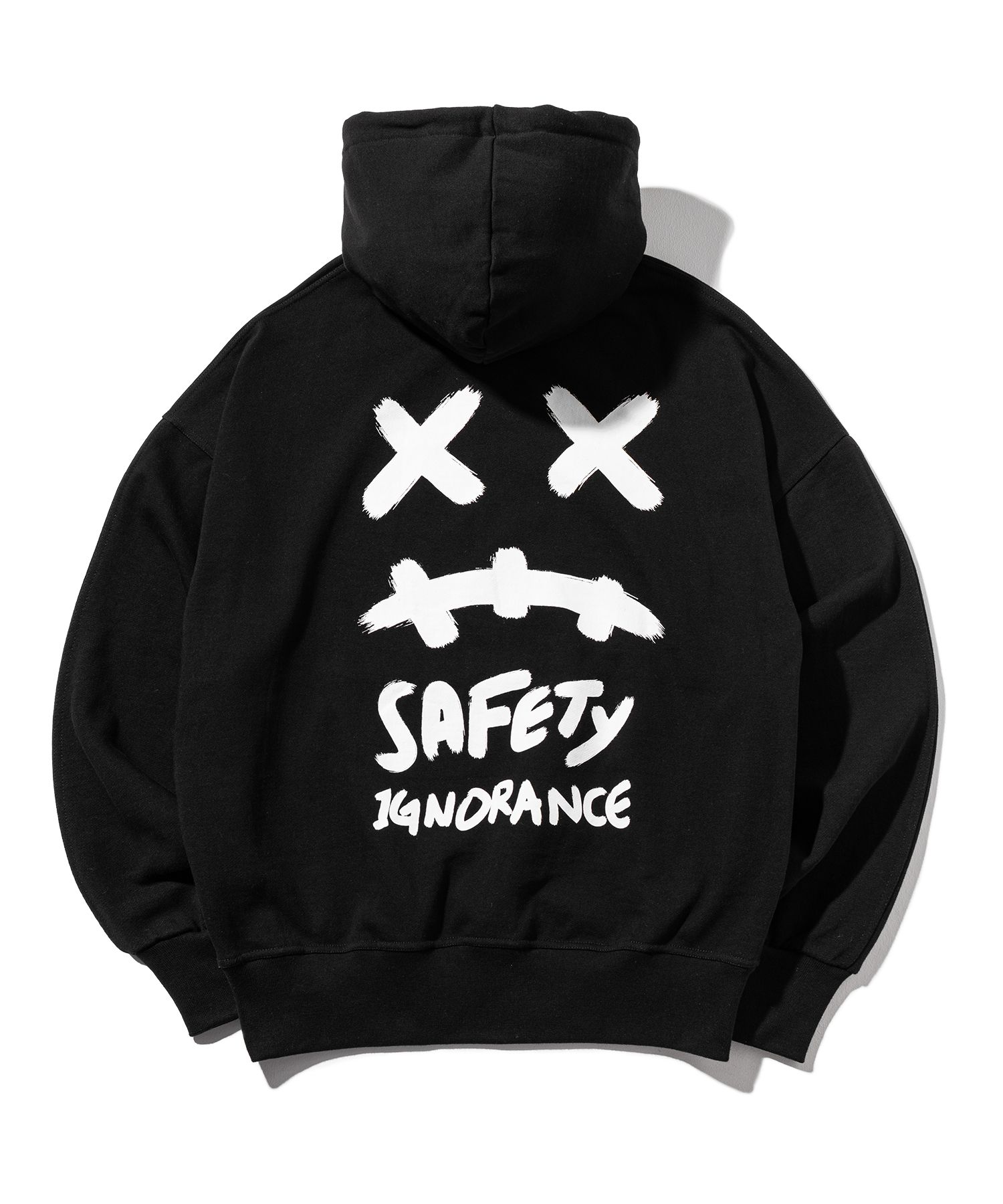 MUSINSA | MASSNOUN Smile Oversized Heavy Hoodie MWZHD001-BK