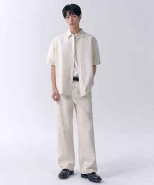 와이드 데님 팬츠 [크림]