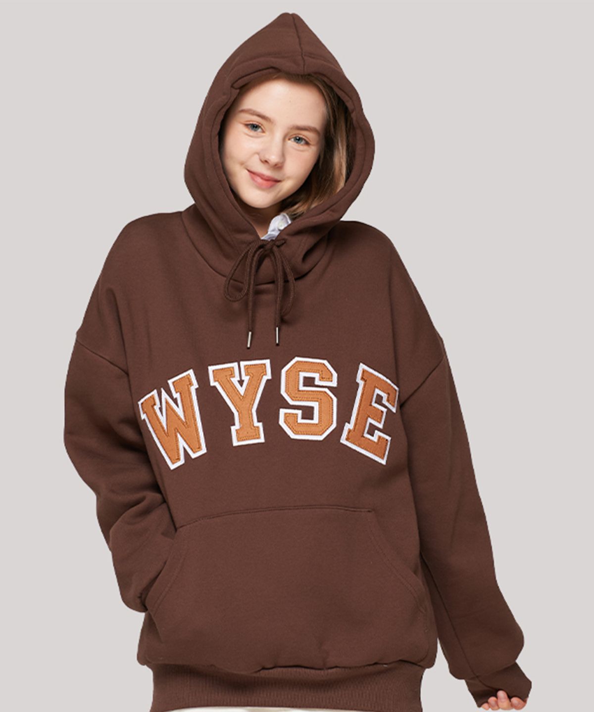 와이즈(WYSE) 컬리지 후드 (브라운)