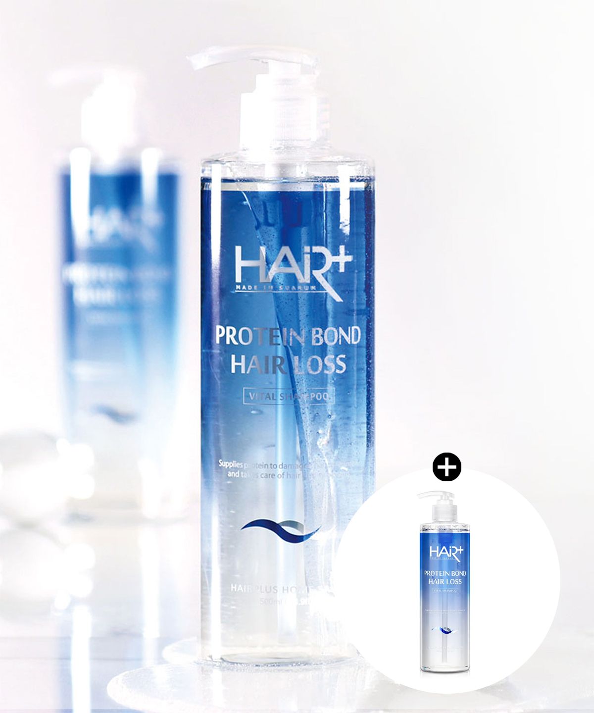 헤어플러스(HAIRPLUS) [2PACK] 단백질 본드 탈모 케어 샴푸 500ml+500ml